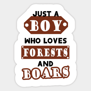 Young men wild boar forest wild boar gift Sticker